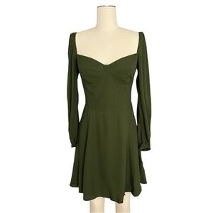 Reformation Mochi Dress Forest Green 8